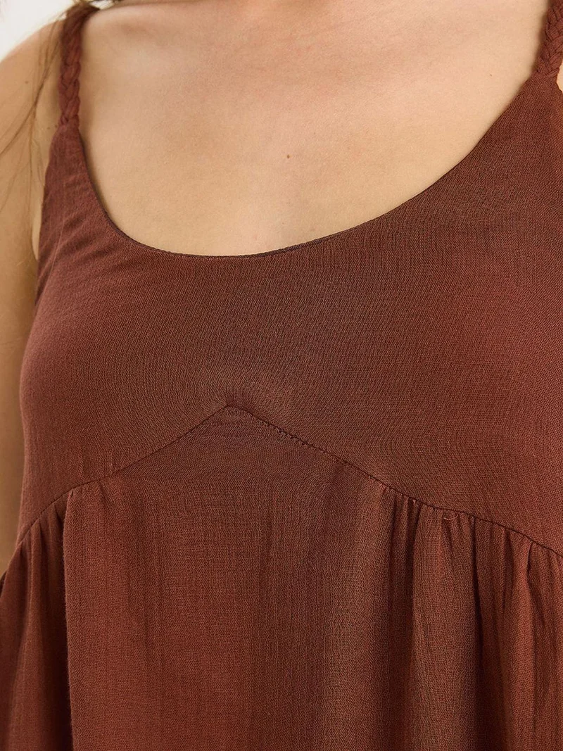 بيانكو لوتشي فستان ميدي موسلين لوكسي بنقوش وجيب