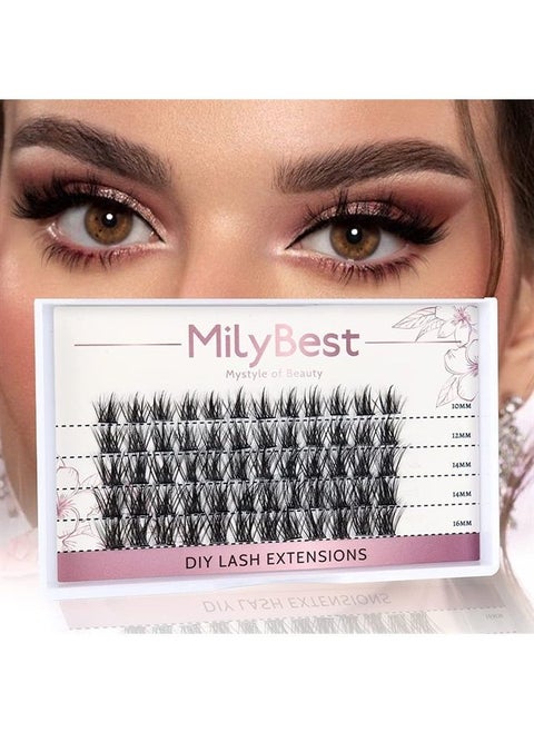 Lash Clusters 60 Cluster Lashes Individual Lashes DIY Lash Extensions C Curl Mega Volume False Eyelashes Clusters Extensions Wispy Lashes Cluster DIY at Home (D-10-16MM)