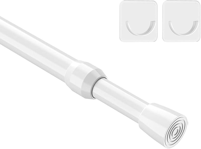 MEXAU 1Pcs Spring Tension Curtain Rod 26-39 inch Spring Tension Rods White Tension Rods Adjustable Spring Rod Extendable Tension Rod For Kitchen, Window, Bookshelf,Closet. - Image 1