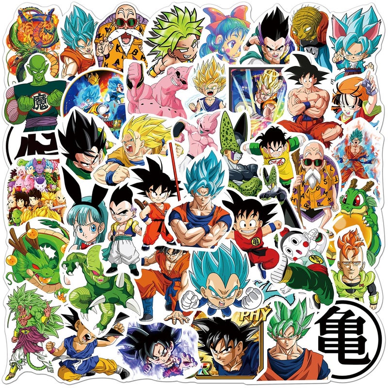 Super Anime Stickers for Kids,50pcs Popular Classic Anime Sticker for Kid Teens, Cartoon Children's Manga Stickers for Water Bottle Laptop Waterproof Vinyl Decal for Girl Boy Party Gifts (Multicolor)