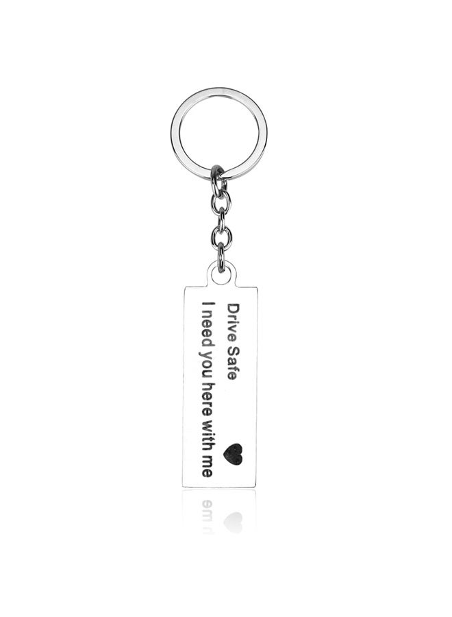 Engraved Car Key Chain With Ring - Image 1