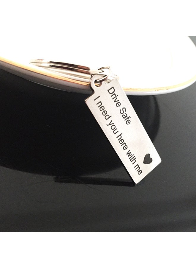 Engraved Car Key Chain With Ring - Image 2