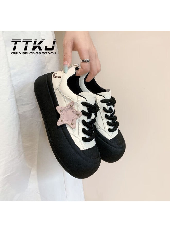Ttkj Tttj Original Design Star Shoes, Women's Fashionable Ugly-cute Big-headed Sneakers, Versatile Thick-soled Height-increasing Comfortable Sports Casual Shoes - Image 1