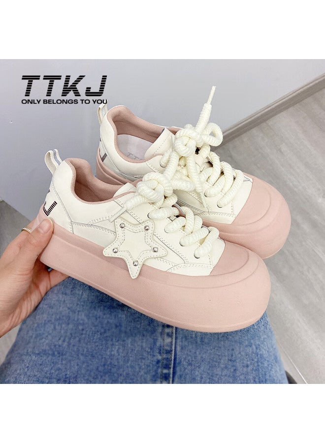 Ttkj Tttj Original Design Star Shoes, Women's Fashionable Ugly-cute Big-headed Sneakers, Versatile Thick-soled Height-increasing Comfortable Sports Casual Shoes - Image 4