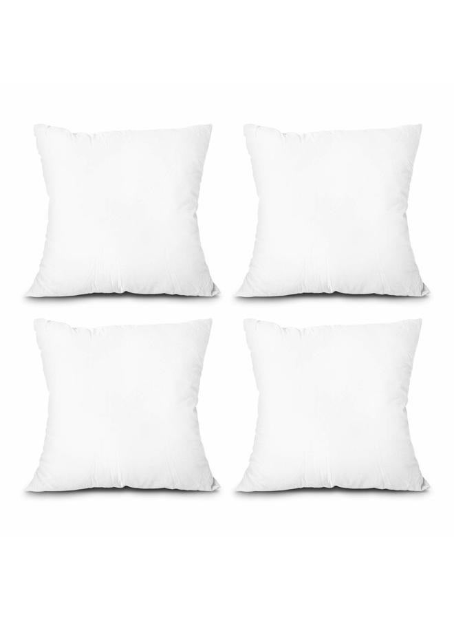 Edow Throw Pillow Inserts, Set of 4 Lightweight Down Alternative Polyester Pillow, Couch Cushion, Sham Stuffer, Machine Washable. (White, 20x20) - Image 1
