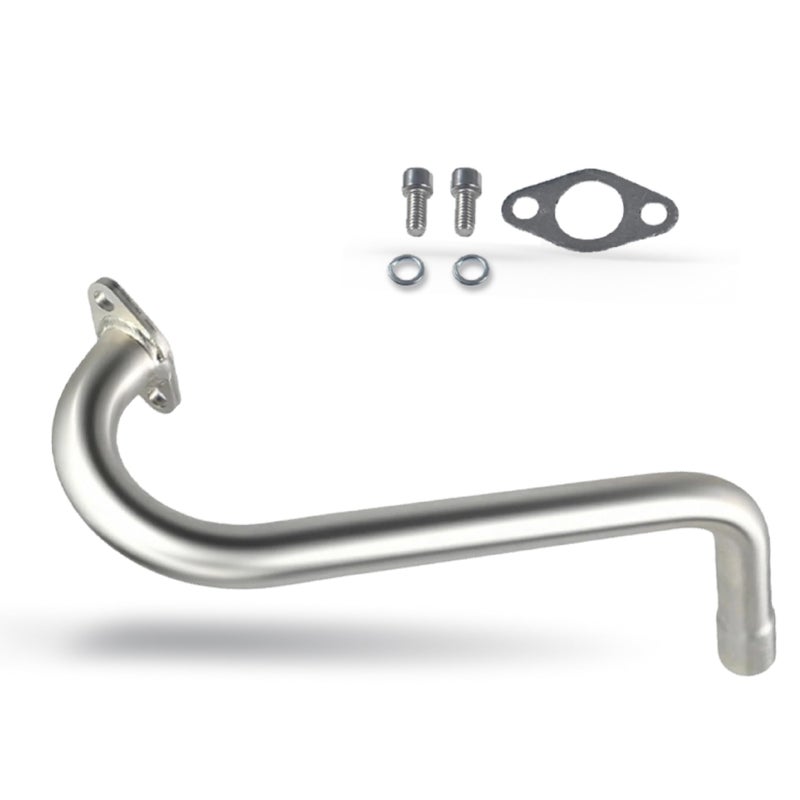pinkhatcat Upgrade Right Long Exhaust Pipe For Coleman CT100U CC100X 98cc For FRP GMB100 Mini Bike For Predator 79cc 3hp Engine Mini Bike Silver - Image 1