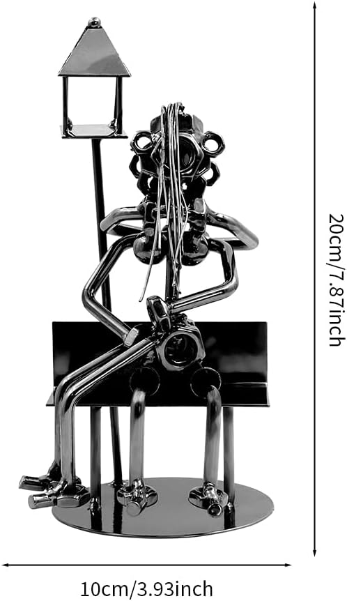 Winterworm Romantic Couple Sculptures Iron Art Statue Couple Hugging in Love Modern Sculpture Metal Figurine Wedding Valentines Day Anniversary Bridal Shower Engagement Decoration Gift for Him and HerQ401 - Image 2