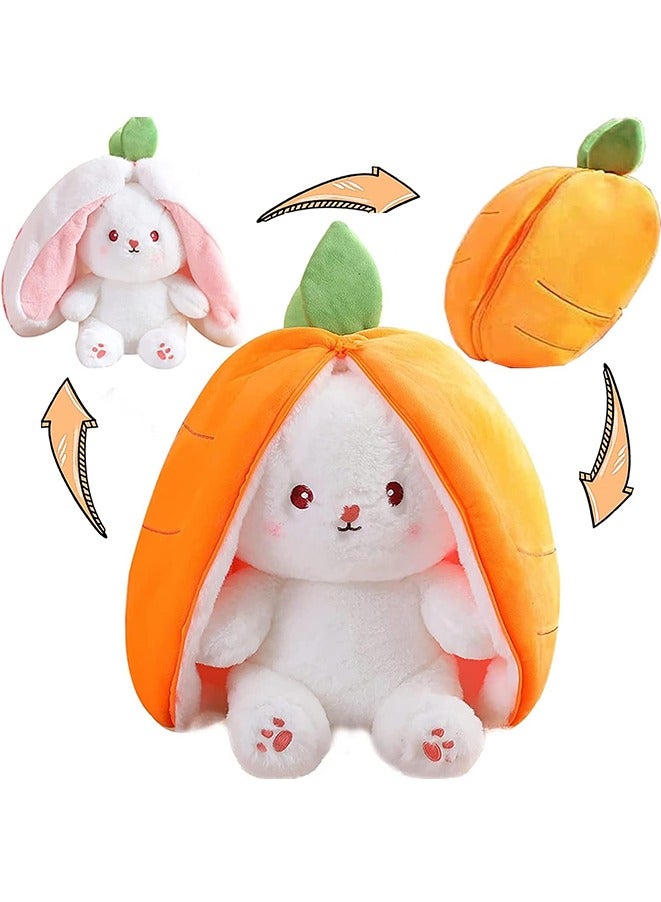 Bunny Stuffed Animal,Carrot Rabbit Ears Zip Plush Stuffed,Fruit Bunny Plush in A Carrot, - Image 1