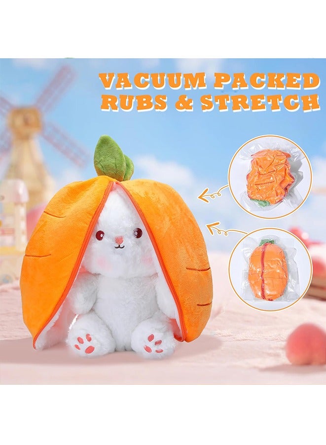 Bunny Stuffed Animal,Carrot Rabbit Ears Zip Plush Stuffed,Fruit Bunny Plush in A Carrot, - Image 3