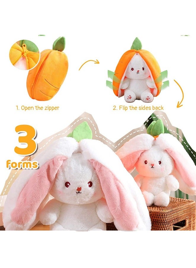 Bunny Stuffed Animal,Carrot Rabbit Ears Zip Plush Stuffed,Fruit Bunny Plush in A Carrot, - Image 2
