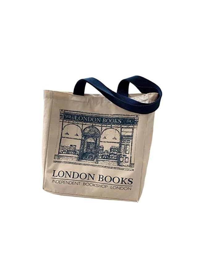 Lefe Liee Canvas Tote Bag for Women, Tote Bag Aesthetic with Zipper, Cute Small Book Tote, Portable Washable Grocery Shopping Gift Bag for Birthday Children's Day Teachers' Day, Creamy-white, Large - Image 1