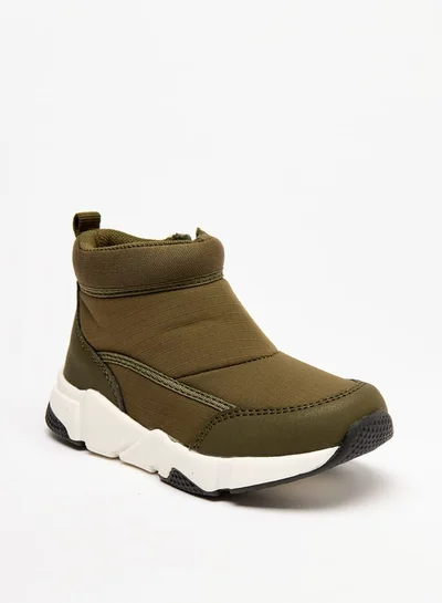 JUNIORS Textured High Cut Boots with Zip Closure