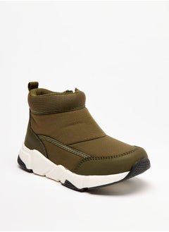 JUNIORS Textured High Cut Boots with Zip Closure  - Image 1