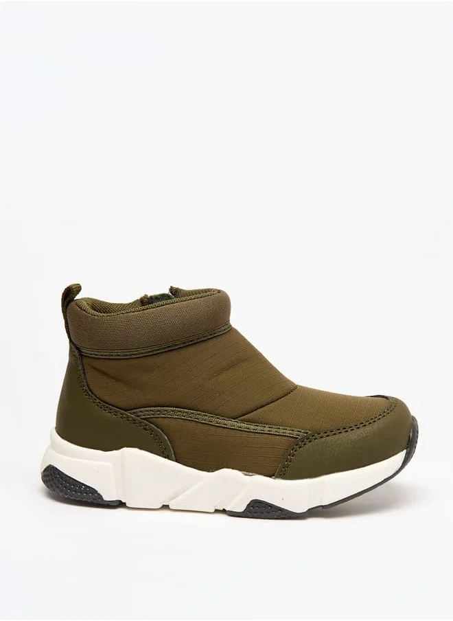JUNIORS Textured High Cut Boots with Zip Closure