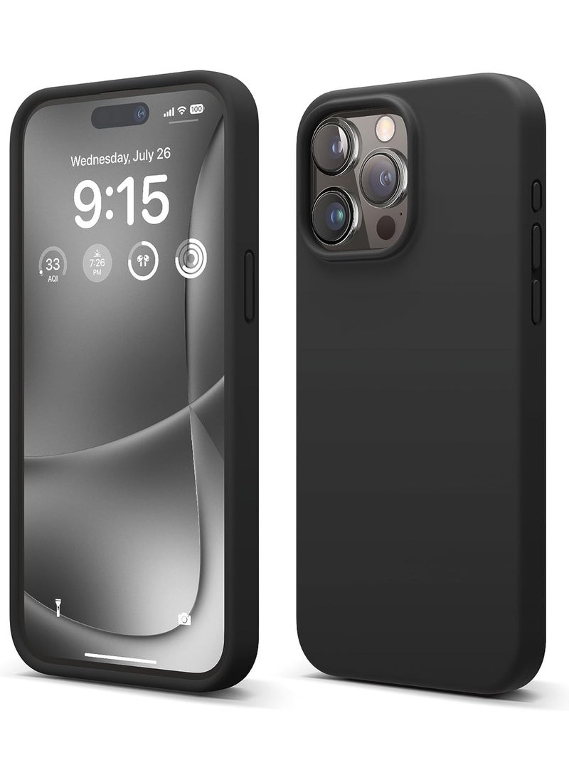 Delivus Iphone Silicone Case - Silky Soft Touch with Military Grade Drop Protection - Anti-Scratch Microfiber Lining - Shockproof Protective Phone Case Slim Thin Cover (Iphone 15 Pro Max, Black)  - Image 1