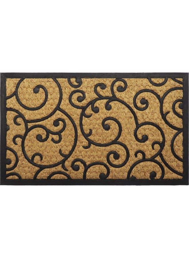 لوانس دواسة باب بنقشة أرابيسك دافئة مضادة للانزلاق مستطيلة بني وأسود 45 × 75 سم 140491058 - Image 1