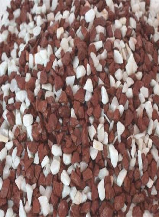 Samariya Decorative Stones Marble Chips Pebble Stones for Aquarium Home Garden Indoor & Outdoor Decoration, Chips ETC (White & Brown) (1 Kg) - Image 1