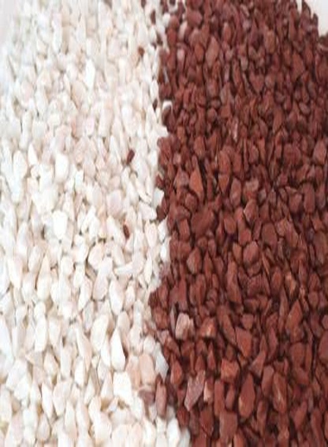 Samariya Decorative Stones Marble Chips Pebble Stones for Aquarium Home Garden Indoor & Outdoor Decoration, Chips ETC (White & Brown) (1 Kg) - Image 2