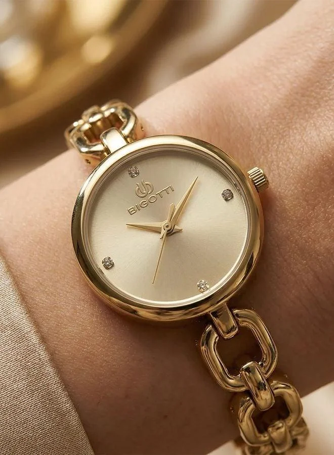 BIGOTTI Bigotti - Raffinato Women Watch | Stainless SteelBrass Case | Analog | Round Dial | Mineral Glass | Japanese Quartz | Water Resistant 30 Meters