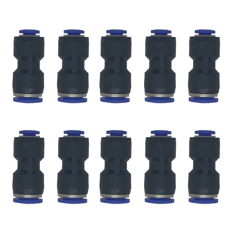 ROZESAZZ zjxed 3/8" OD x 3/16" OD Pneumatic quick Connector Push to Connect fittings Straight reducer Union/Coupler (Pack of 10) - Image 1