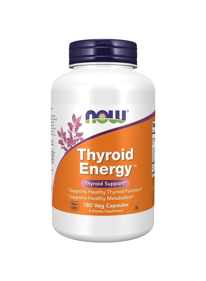 now Supplements, Thyroid Energy™, Iodine and Tyrosine plus Selenium, Zinc and Copper, 180 Veg Capsules - Image 1