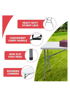 Generic Durable Folding Dining Table for Indoor and Outdoor Use in Garden, Picnic, and Dinner (5 Feet), Wood, Red  - Image 1