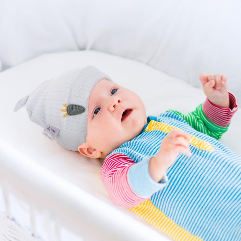 Double Layer Cotton Beanie Hat With Rabbit Ears Carrot Pattern Blue For Boys - Image 5