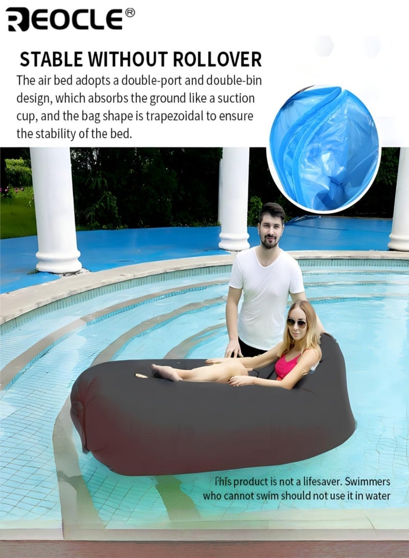 Fast Inflatable Air Sofa Portable Lounger Durable Polyester Material Foldable Design for Easy Storage Suitable for Camping Beach Outdoor Parties - Image 5