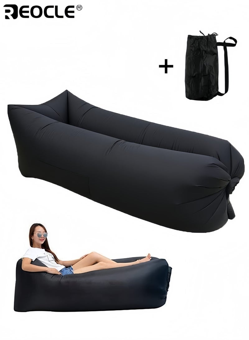 Fast Inflatable Air Sofa Portable Lounger Durable Polyester Material Foldable Design for Easy Storage Suitable for Camping Beach Outdoor Parties - Image 1