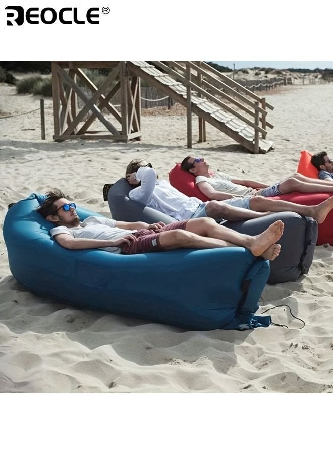 Fast Inflatable Air Sofa Portable Lounger Durable Polyester Material Foldable Design for Easy Storage Suitable for Camping Beach Outdoor Parties - Image 3