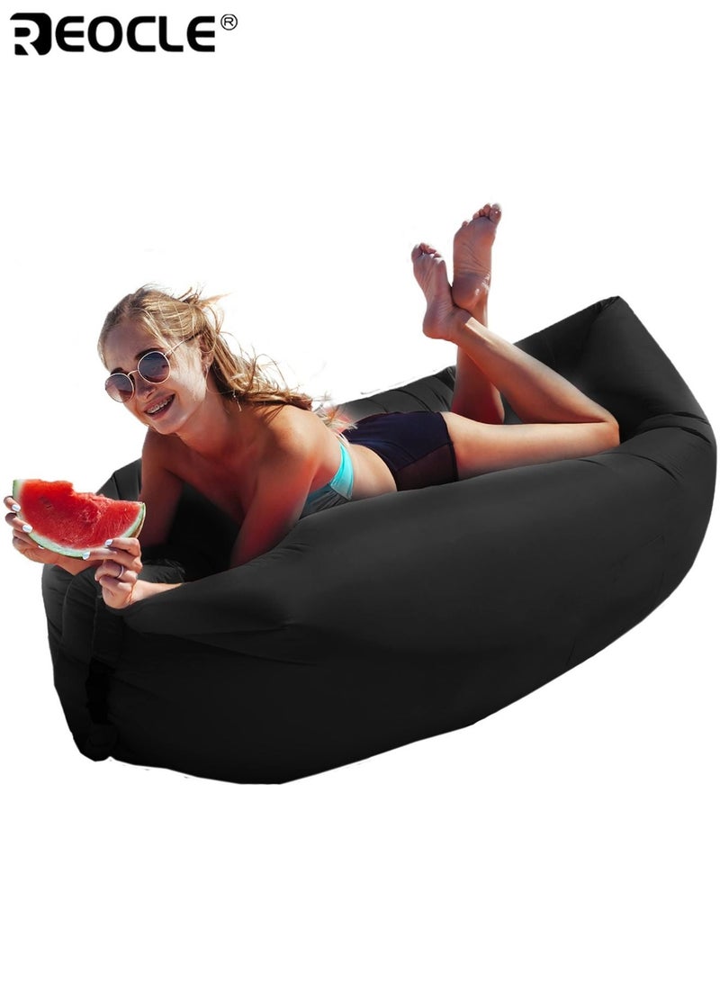 Fast Inflatable Air Sofa Portable Lounger Durable Polyester Material Foldable Design for Easy Storage Suitable for Camping Beach Outdoor Parties - Image 2