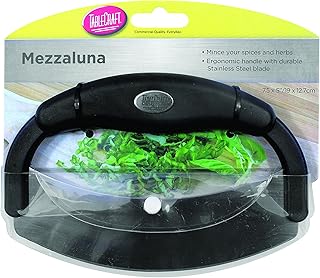 Tablecraft Tablecraft H6611 Mezzaluna Single Blade with Plastic Handle, Small, Black - Image 1