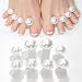 MHYGKTXRA 8pcs Pearl Toe Separators Silicone for Pedicure Nail Polish Gel Foot Toe Spacers Pedicures Nail Art Tools 8 White Pearls - Image 2