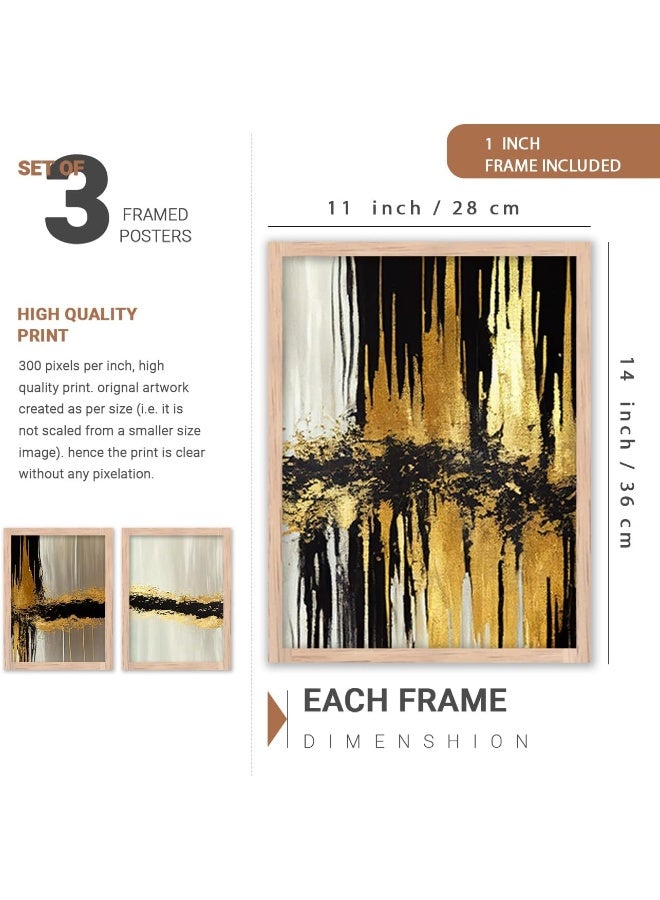 Home Trove Kotart Painting For Wall Decoration - Modern Art Wall Decor Framed Painting For Living Room Bedroom - Framed Wall Posters/Paintings With Frame (11 X 14 Inch, Multi) Set Of 4  - Image 2