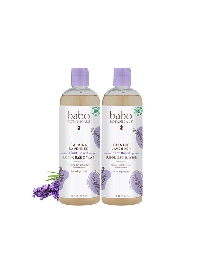 Babo Botanicals Calming Lavender 2In1 Bubble Bath & Wash Relaxing Chamomile & Lavender Ewg Verified Vegan For All Ages Scented With Lavender Essential Oil 2Pack - Image 1