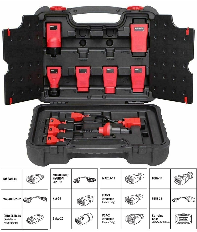 Autel MaxiSys MSOBD2KIT Non-OBDII Adapter Kit 11 Adapters for Vehicles Without OBD2 Port Within Blow-Molded Carrying Case OBD2 Connectors Support MS Ultra MS919 MS909 MX808 TS608 - Image 5
