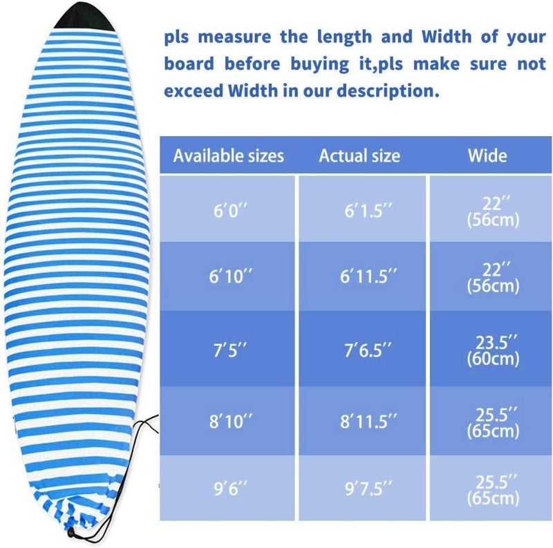 UCEDER Surfboard Sock Cover,Lightweight Stretch Board Bag for Sun Protection,Foldable Surfboard Sock Sleeve Perfect for Travel and Transportation - Image 2