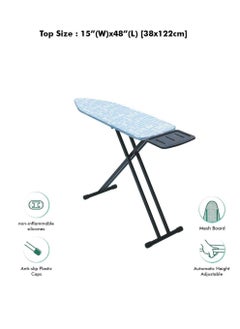 LTR Ironing Board With Powder Coated Steel Frame And Legs Ironing Table 48X15 Inch Size Assorted Color Table With Adjustable Height Mechanism Heat-Resistant Cotton Cover Non-Slip Foldable Stand  - Image 2