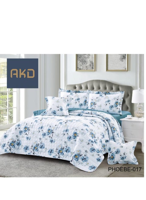 A double comforter set with a compressed floral pattern that adds beauty and elegance to your room