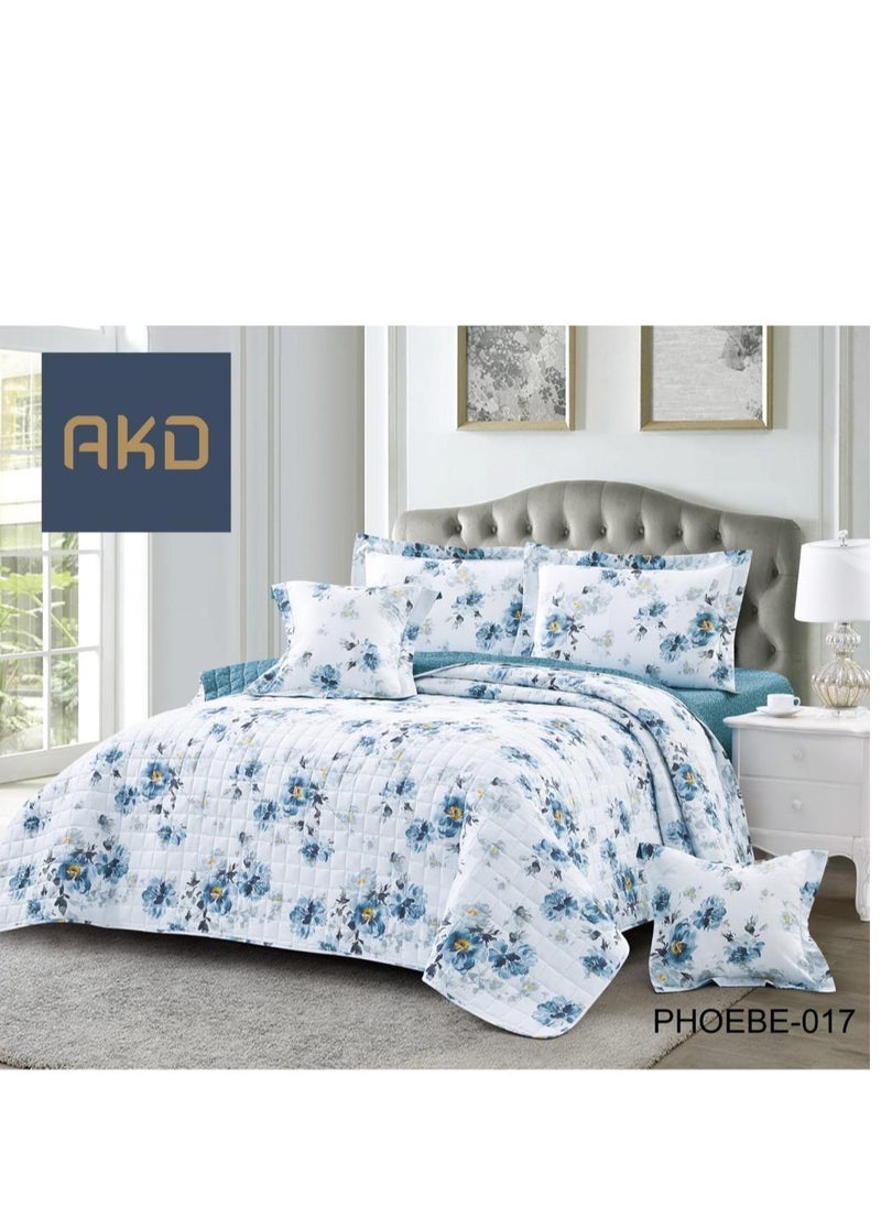 AKD - A double comforter set with a compressed floral pattern that adds beauty and elegance to your room - Image 1