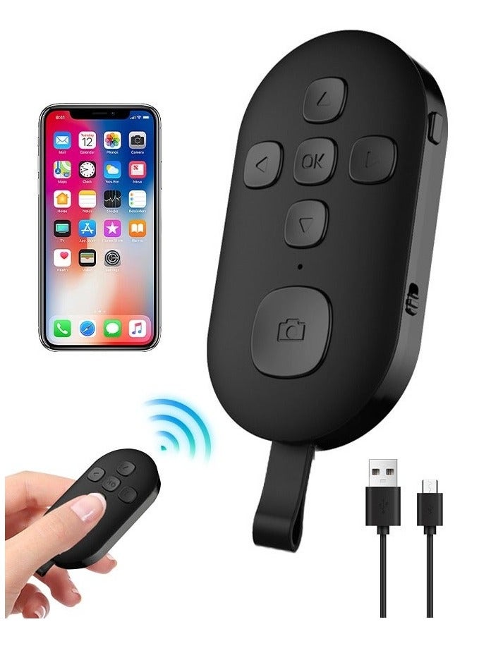 Remote Control, Bluetooth Remote Control with iPad Kindle Client Page Turner, Create Photos and Video Recording Remote, Type-C Rechargeable Bluetooth Remote for iPhone, iPad and Android - Image 1