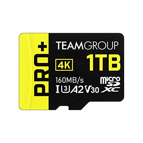 TEAMGROUP A2 Pro Plus Card 1TB Micro SDXC UHS-I U3 A2 V30, R/W up to 160/110 MB/s for Nintendo-Switch, Steam Deck, Gaming Devices, Tablets, Smartphones, 4K Shooting, with Adapter TPPMSDX1TIA2V3003 - Image 1