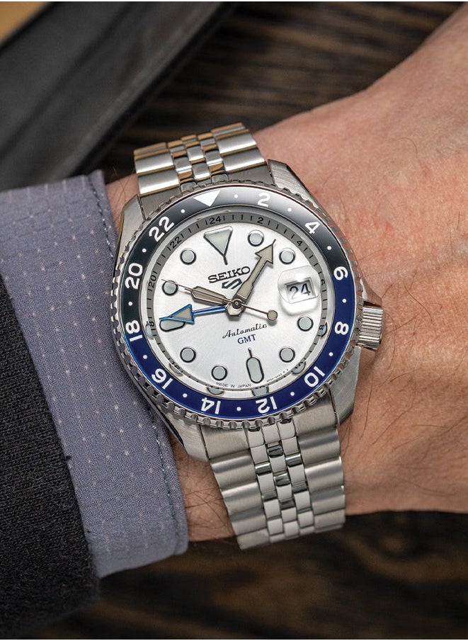 Seiko Seiko 5 Sports Automatic GMT Stainless Steel White Dial Men's Watch SSK033  - Image 5