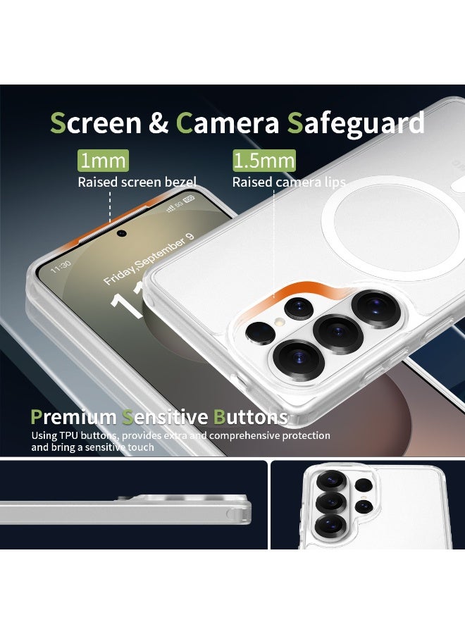 Egolav Magnetic protective case for Samsung Galaxy S26 Ultra, [2400G strong magnet] translucent frosted military standard shockproof protective cover (frosted transparent) - Image 3