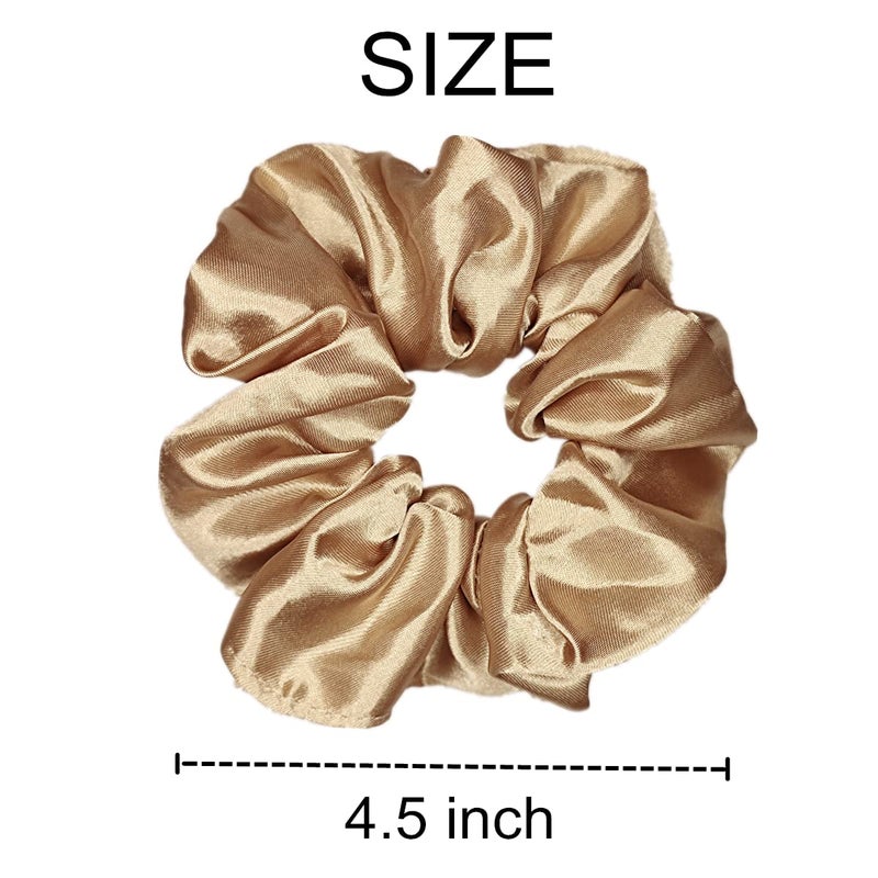 Sufermoe 12 Pcs Satin Silk Scrunchies Soft Hair Ties Fashion Hair Bands Hair Bow Ropes Elastic Bracelets Ponytail Holders Hair Accessories for Women Girls (4.5 Inch, Assorted Multi-color) - Image 3
