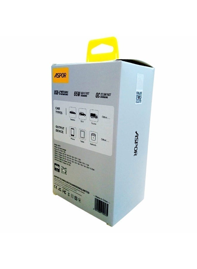 أسبور شاحن سيارة ASPOR A972 بقوة 87.5 واط - Image 3