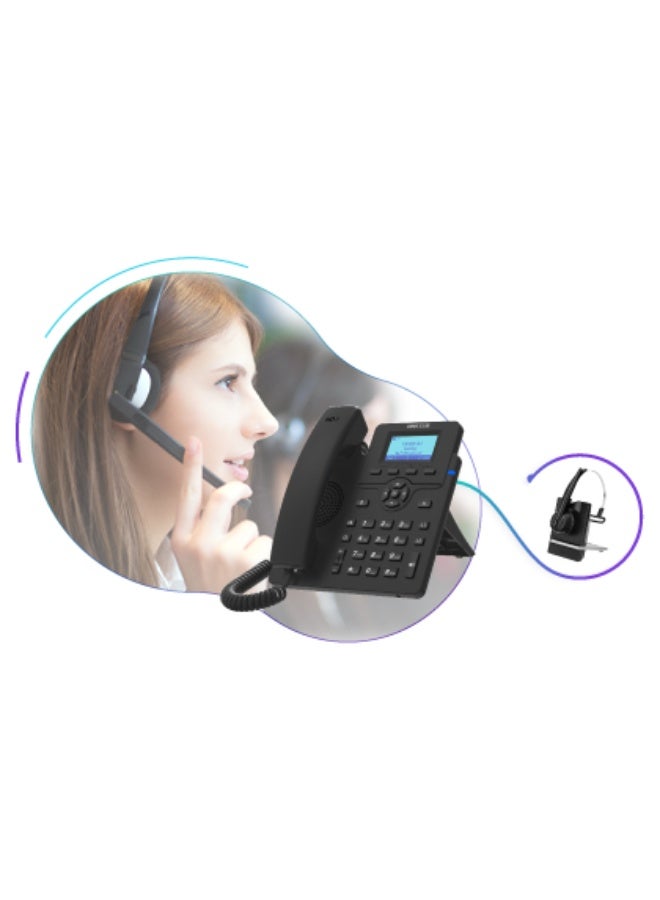 Dinstar-C60SP Business IP Phone – Dual SIP Accounts, HD Voice, PoE Support, 5-Way Conferencing VoIP Desk Phone for Office & Call Centers - Image 4