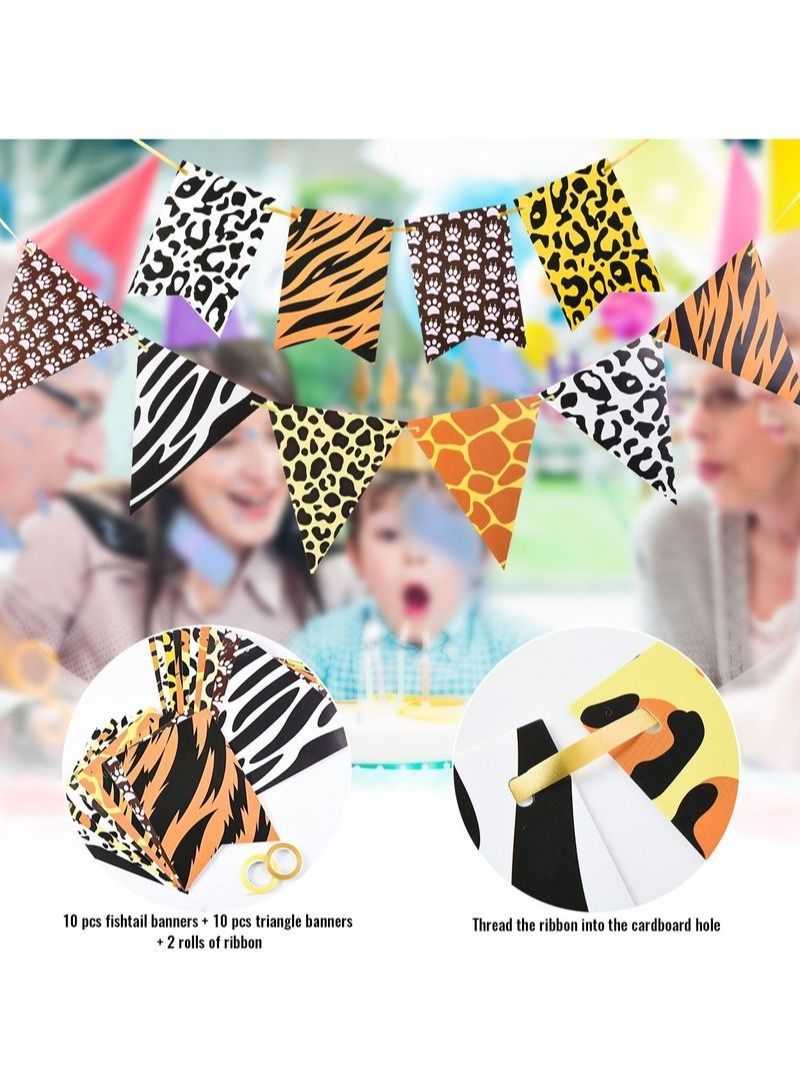 NIBEMINENT 32Pcs Jungle Animal Theme Party Decorations - Image 3