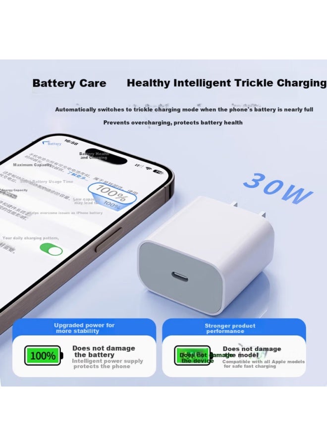Ky Kangyou Apple Charging Set Pd30w Gan Fast Charger Compatible With Iphone 8-14/ipad Charger + Lightning Cable - Image 4