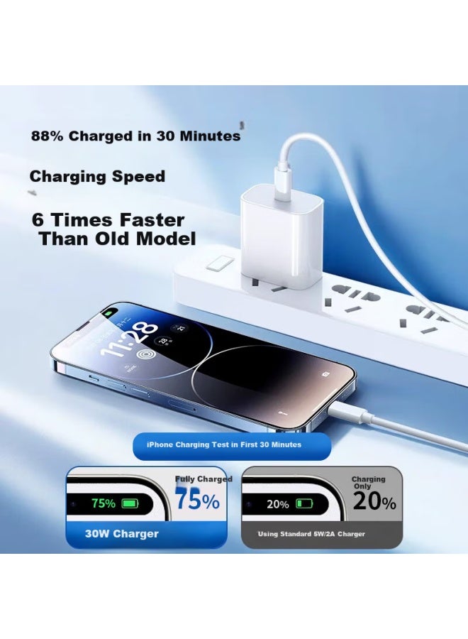 Ky Kangyou Apple Charging Set Pd30w Gan Fast Charger Compatible With Iphone 8-14/ipad Charger + Lightning Cable - Image 3